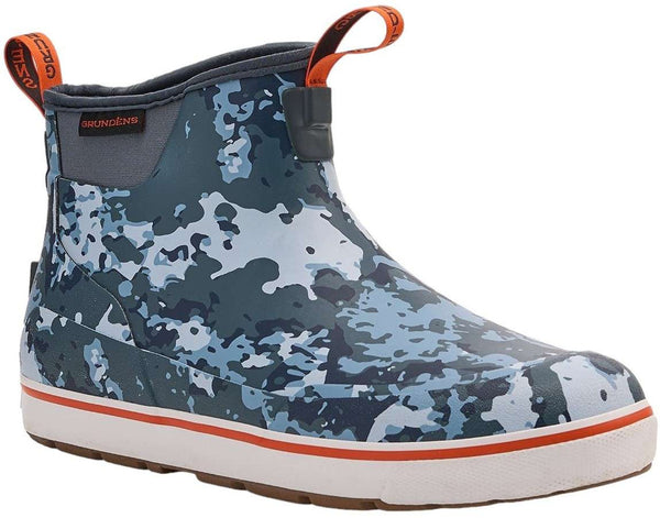 Grundens Mens Deck Boss Ankle Boot Flats Camo Storm