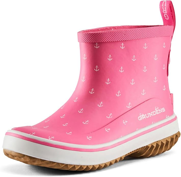 Grundens Kids Guppy Rain Boot Pink Anchor