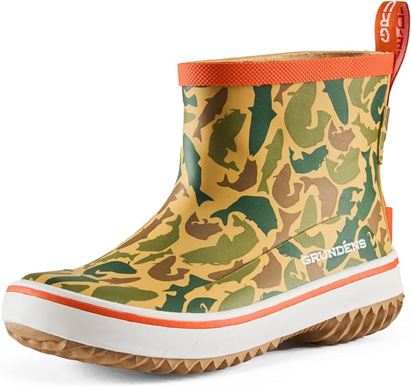 Grundens Kids Guppy Rain Boot Fish Camo
