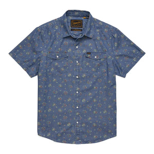H Bar B Snapshirt - Bouquets Indigo