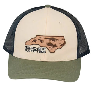 Sound Side Outfitters NC State Of Fly Leather Patch Trucker
