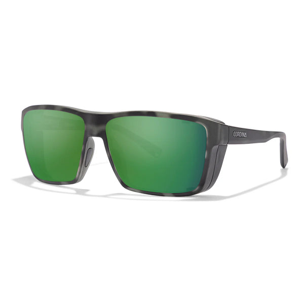 Lowlander Matte Black Tortoise Green Mirror Glass