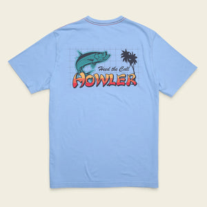 Cotton Pocket T-Shirt - Tarpon Grid (Light Blue)