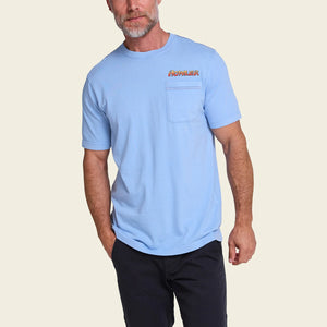 Cotton Pocket T-Shirt - Tarpon Grid (Light Blue)